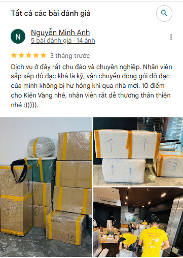 Ảnh đánh giá khách hàng của kiến Vàng